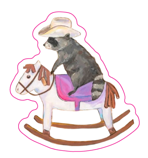 Cowgirl Racc Sticker